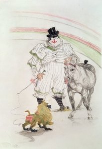 Al circo: cavallo e scimmia che si esibiscono, 1899 da Henri de Toulouse Lautrec